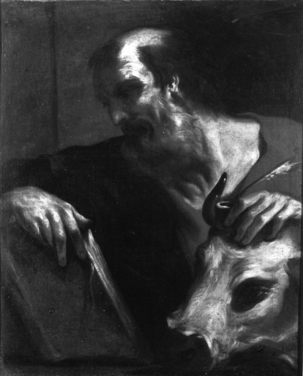 San Luca scrive il vangelo (dipinto) - ambito napoletano (seconda met&agrave; se